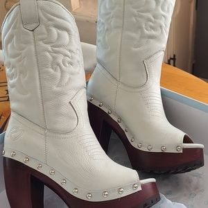 open toe western boots